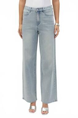 NEW JOSEPH RIBKOFF rhinestone jeans in light denim